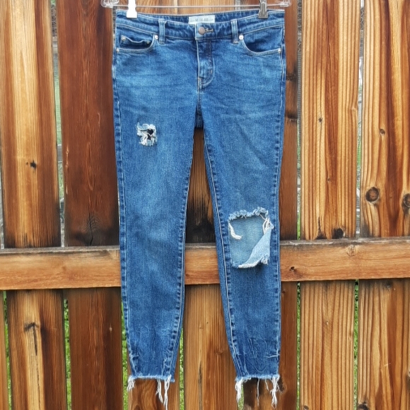 Free People Denim - Free people distressed skinny jeans medium wash 27